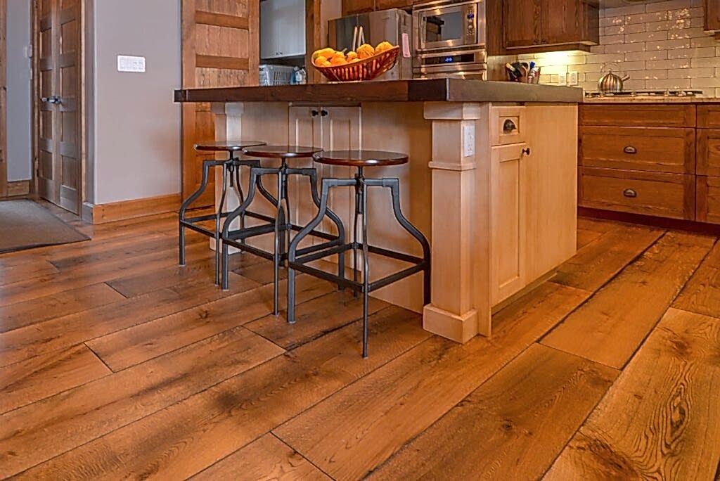Wide plank hardwood flooring